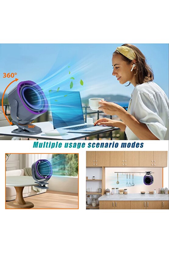 KLİPSLİ FAN MASAÜSTÜ BEBEK ARABASI ŞARJLI MANDALLI VANTİLATÖR 1800RPM 3600MAH