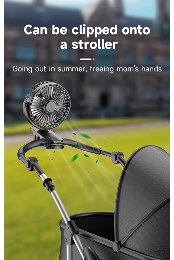 MANDALLI MİNİ ŞARJLI FAN ASKILI VANTİLATÖR MASAÜSTÜ HAVA SERİNLETİCİ