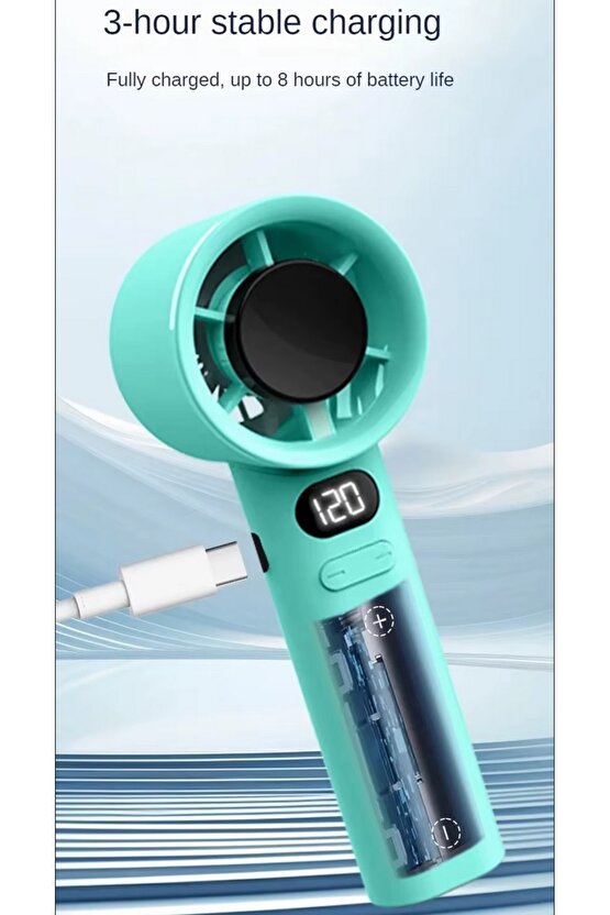 ŞARJLI EL FANI LED GÖSTERGELİ MİNİ KLİMA SERİNLETİCİ VANTİLATÖR