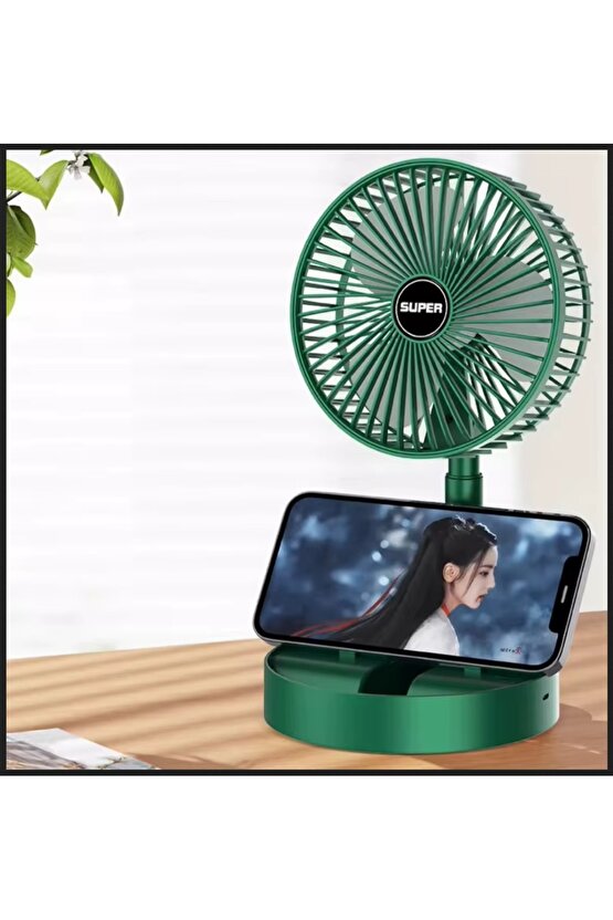 MASAÜSTÜ ŞARJLI FAN 3 HIZ KADEMELİ KATLANABİLİR TELESKOBİK VANTİLATÖR SERİNLETİCİ MİNİ KLİMA