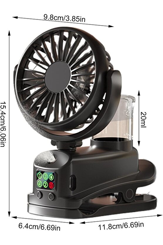 ŞARJLI MANDALLI FAN BEBEK ARABASI MASAÜSTÜ VANTİLATÖR SU SPRAY PÜSKÜRTMELİ SERİNLETİCİ MİNİ KLİMA