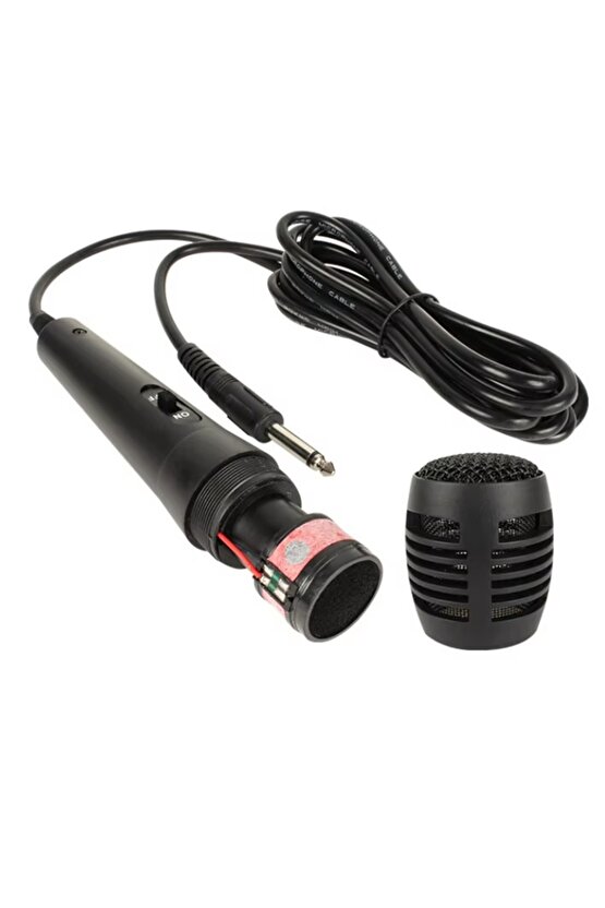 6,35MM JACK GİRİŞLİ DİNAMİK MİKROFON 3 METRE KABLOLU KARAOKE MİKROFON