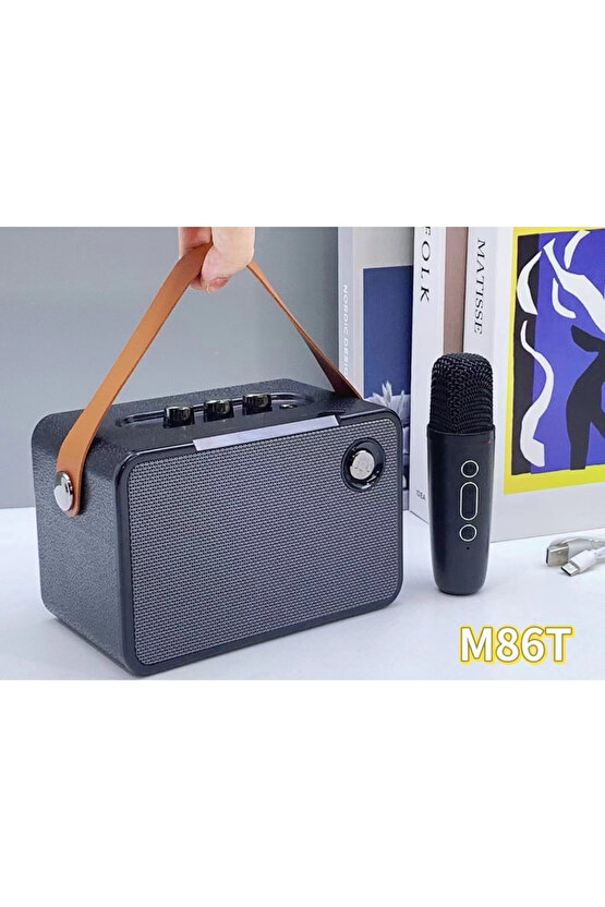 MİKROFONLU BLUETOOTH SPEAKER ŞARJLI KABLOSUZ KARAOKE HOPARLÖR PARTY BOX SES BOMBASI