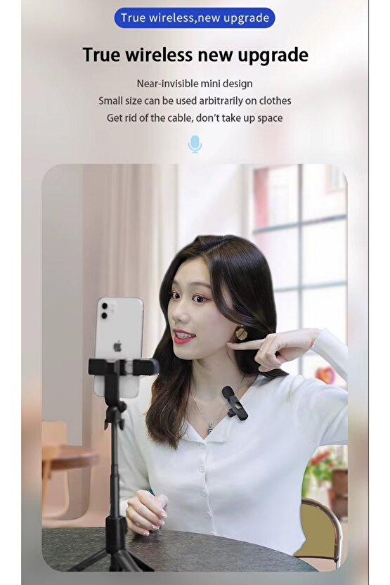 ANDROİD UYUMLU KABLOSUZ TEKLİ YAKA MİKROFONU TYPE C GİRİŞLİ YOUTUBE VİDEO CANLI YAYIN