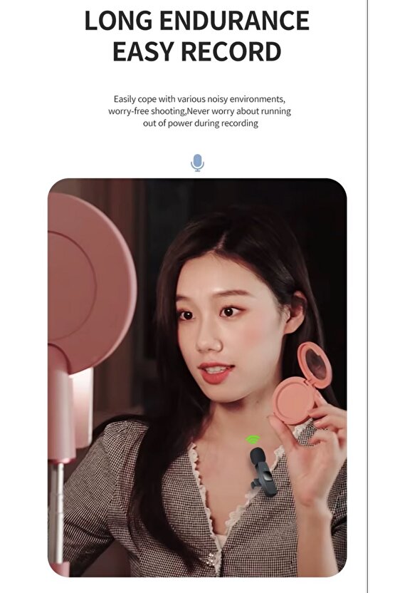 İPHONE İPAD ANDROİD KABLOSUZ TEKLİ YAKA MİKROFONU LİGHTNİNG-TYPE C GİRİŞLİ YOUTUBE VİDEO CANLI YAYIN