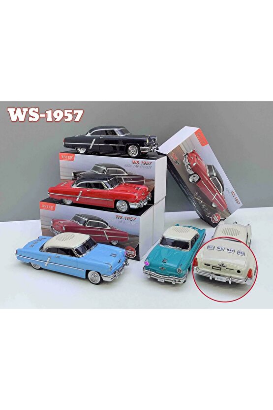 1952 LİNCOLN CAPRİ ŞARJLI BLUETOOTH SPEAKER KABLOSUZ LED IŞIKLI HOPARLÖR FM RADYO SD KART USB