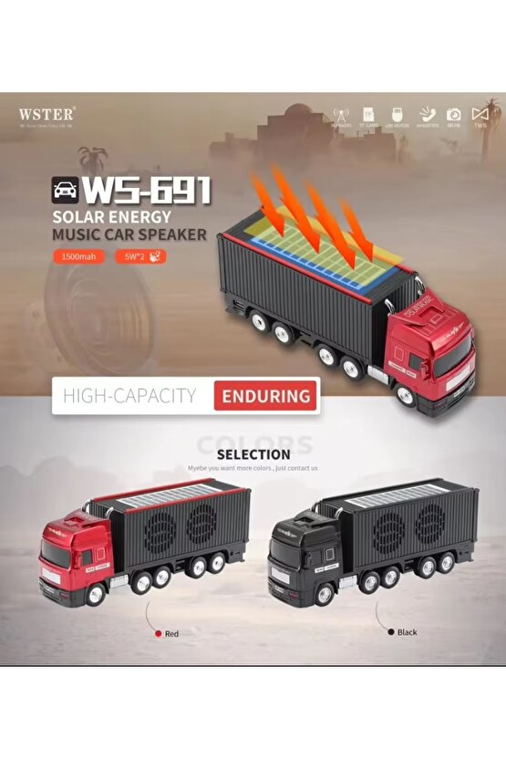 TIR ŞEKLİNDE BLUETOOTH SPEAKER ŞARJLI KABLOSUZ HOPARLÖR FM RADYO SD KART USB