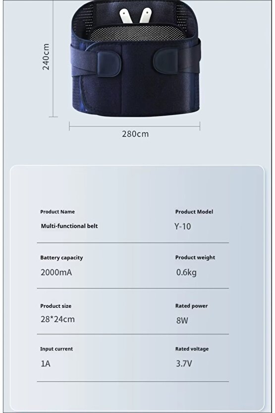 ŞARJLI ISITMALI BEL BOYUN KARIN BACAK MASAJ KEMERİ KAS ÇALIŞTIRICI MASAJ ALETİ