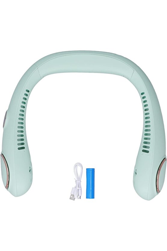 BOYUNA TAKILAN FAN MİNİ KLİMA SERİNLETİCİ VANTİLATÖR LED EKRANLI 3 SEVİYE ŞARJLI BOYUNLUK FAN