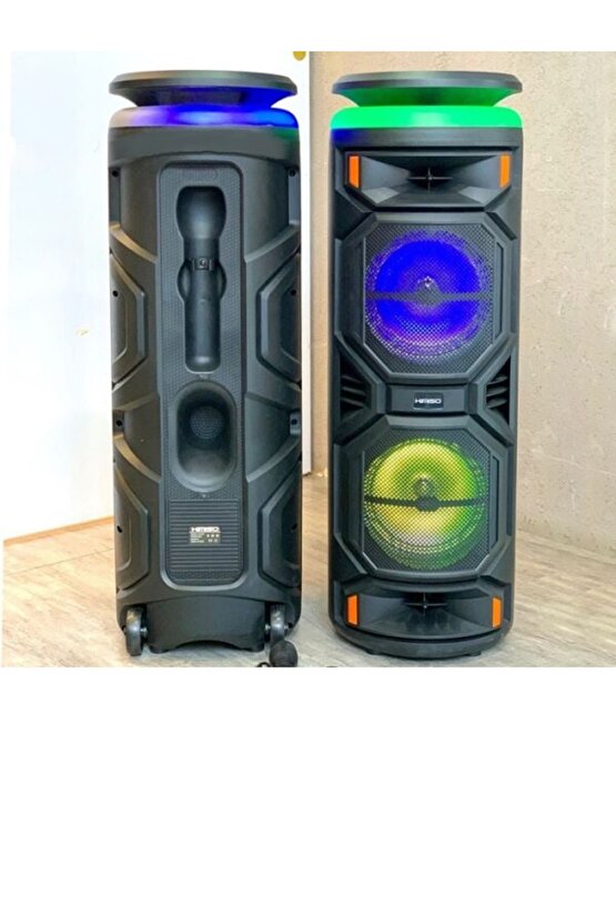 2X8 İNÇ BÜYÜK BOY TEKERLEKLİ BLUETOOTH SPEAKER ŞARJLI KABLOSUZ MİKROFONLU HOPARLÖR