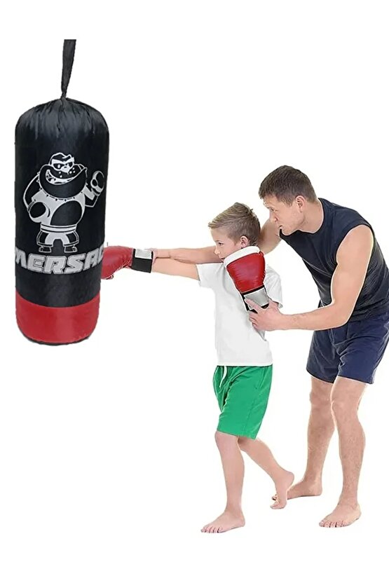 50CM BOKS TORBASI ÇOÇUKLAR İÇİN ELDİVEN HEDİYELİ ASKILI BOXİNG KUM TORBASI