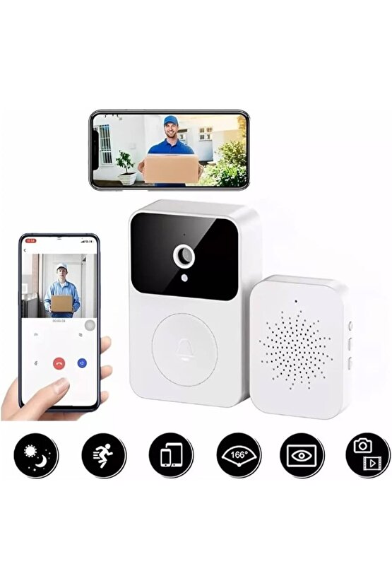 Kablosuz Görüntülü Kapı Zili HD 1080P Akıllı Kapı Zili Kamera Kablosuz