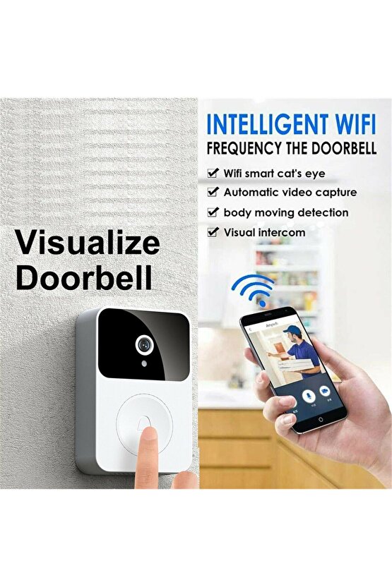 Kablosuz Görüntülü Kapı Zili HD 1080P Akıllı Kapı Zili Kamera Kablosuz