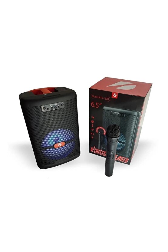 Kablosuz Mikrofonlu Bluetooth Hoparlör Led Işıklı Sd Kart Fm Usb Ve Mikrofon Girişi Speaker