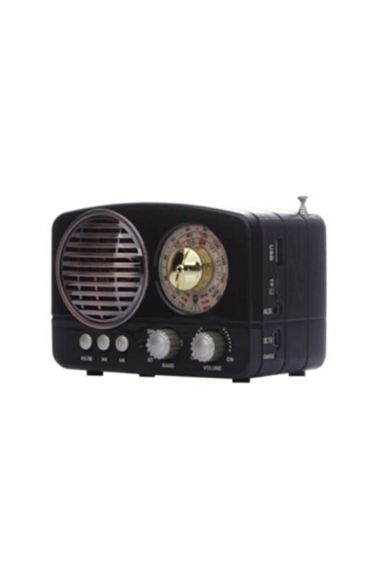 Nostaljik Fm Radyo Bluetooth Hoparlör Usb Retro Siyah M-161 Bt