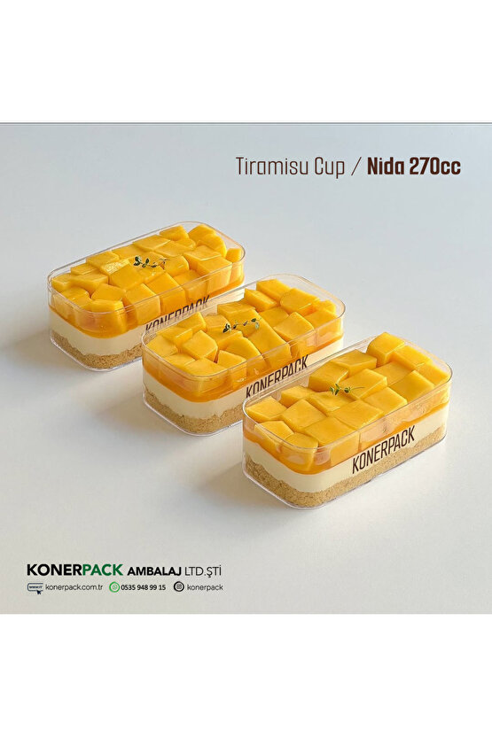Tiramisu Cup Nida 270 Cc - 6 Adet Kap + 6 Adet Kapak