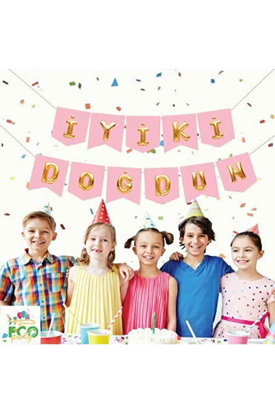 Pembe Gold İyiki Doğdun Zarflı Banner