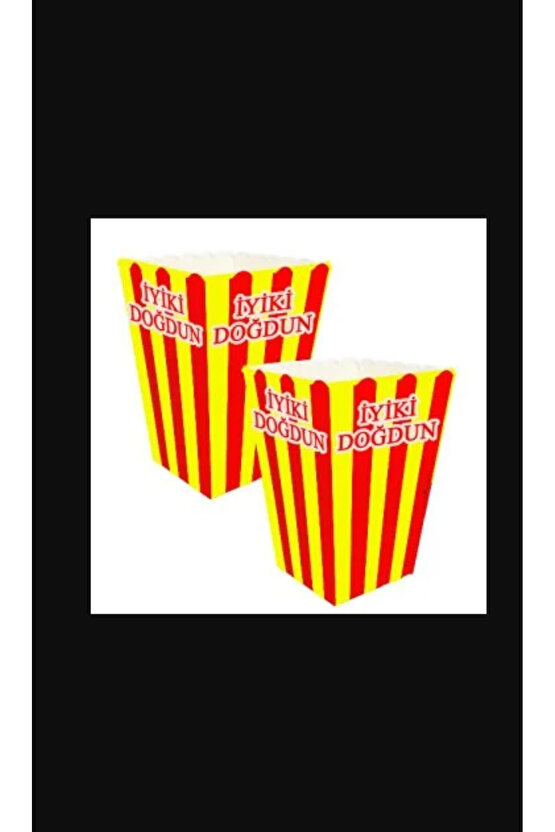 Sarı Kırmızı Taraftar Iyiki Doğdun Mısır Kutusu