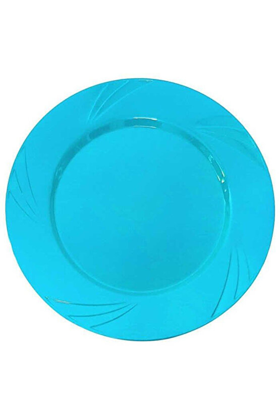 14 SÜS Plastik Tabak Sert Lüks 26cm (6 Adet) Mavi