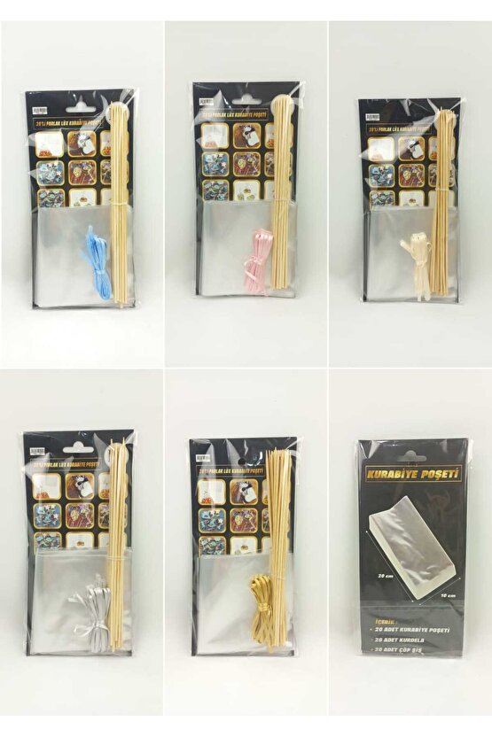 20 li parlak lüx Kurabiye Poşeti