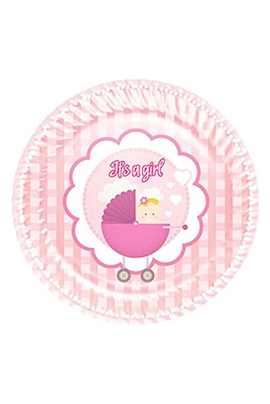 Kikajoy Kız Bebek Karton Tabak 23 Cm 8li