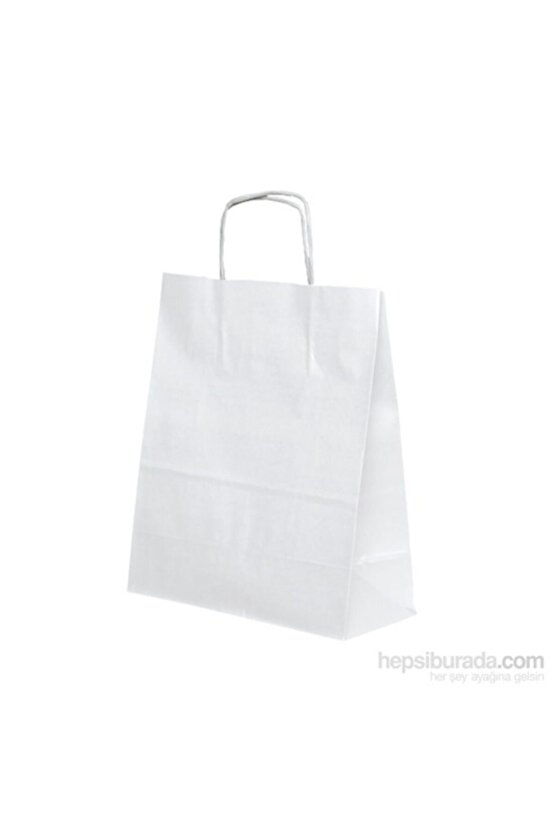 Kullanatmarket Beyaz Büyük Kraft Çanta 25 Adet