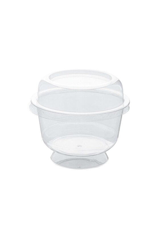 Rubikap Ayaklı Tatlı Kasesi (Şeffaf) 200 cc - KAP+ KAPAK 50li