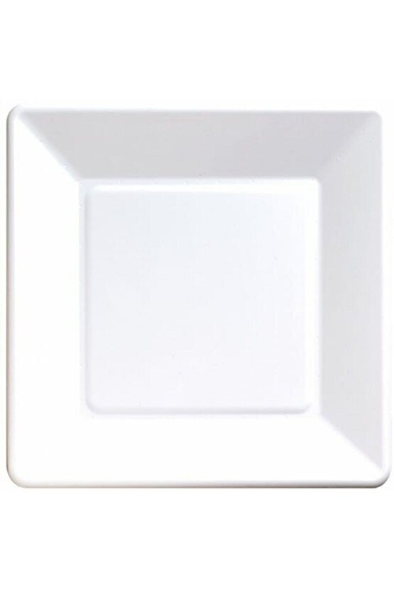 Beyaz Kare Karton Tabak 20 Cm 25 Adet