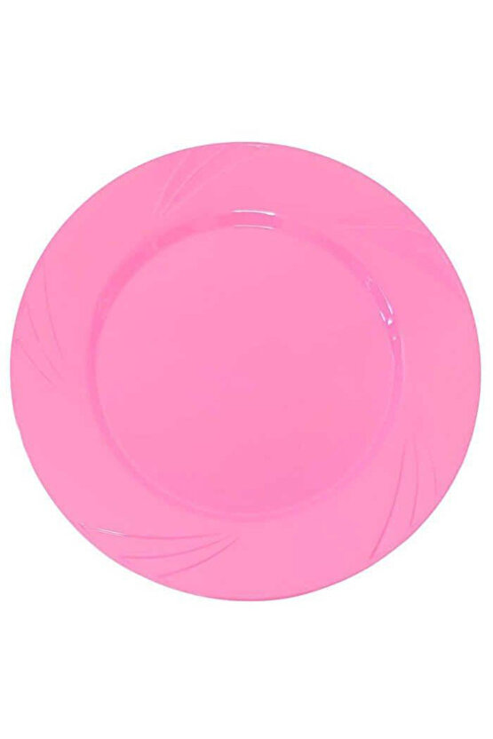 Plastik Tabak Sert Lüks 22cm (6 Adet) Pembe