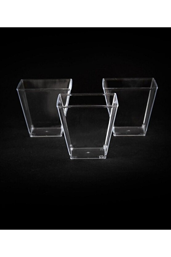 Kristal Plastik Akrilik Prizma Kübik Kase 200cc 24 Adet - Kapaksız