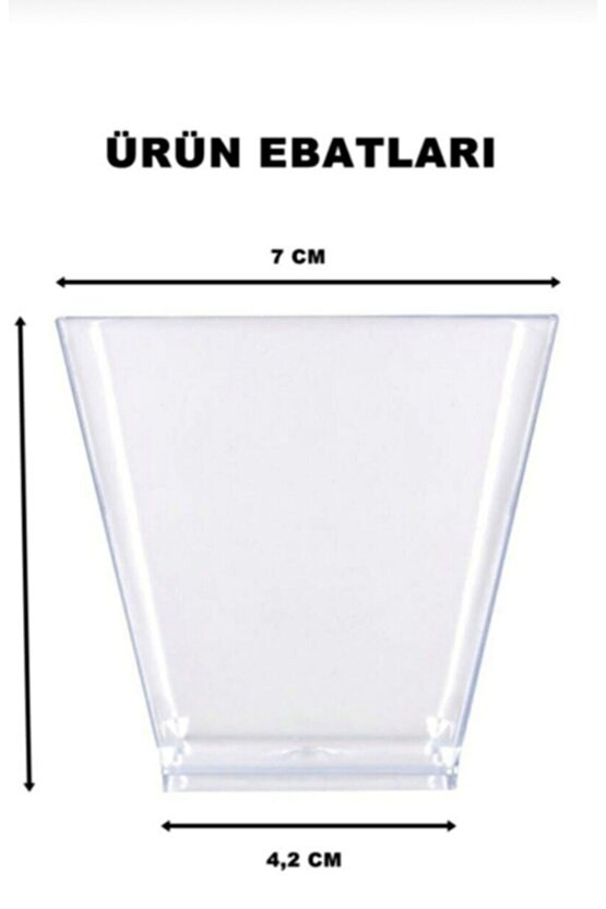 Kristal Plastik Akrilik Prizma Kübik Kase 200cc 24 Adet - Kapaksız