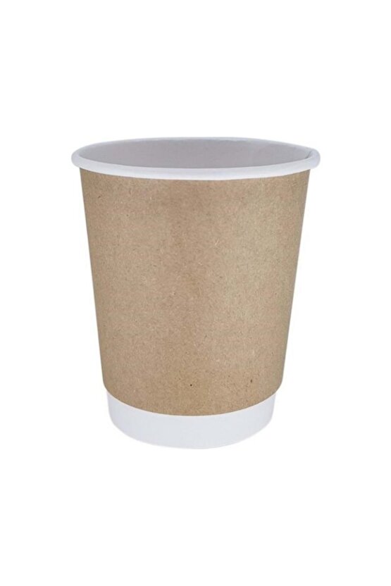 8 Oz Kraft Double Wall Karton Bardak 100 Adet