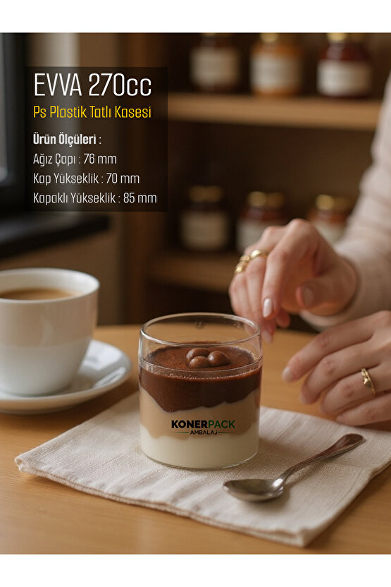 24 Adet Mika Sert Plastik Tatlı Kasesi , Kap Kapak Takım