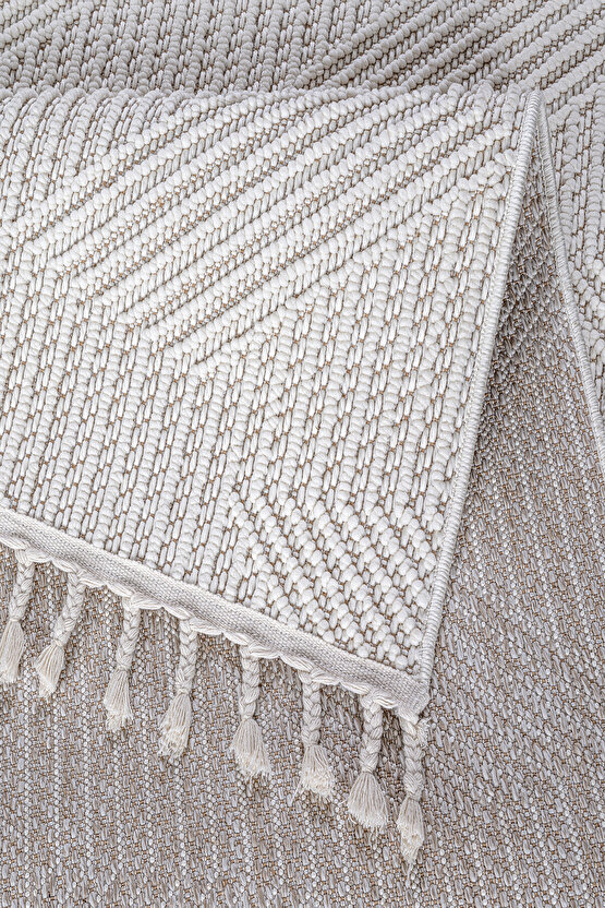 Mumbai 434 Beyaz Yumuşak Dokulu Halı Kilim Salon Mutfak Koridor  Yolluk Dokuma Makine Halısı