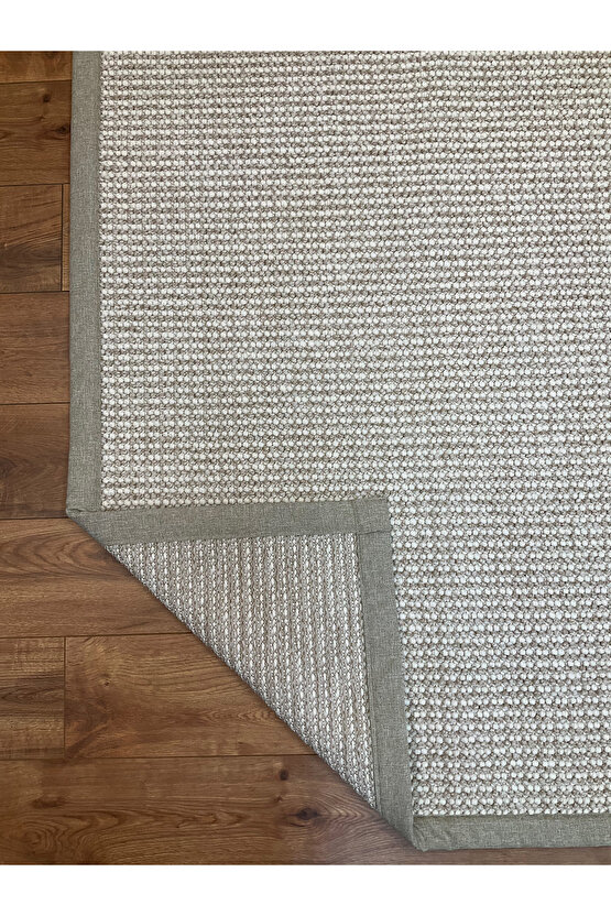 Kumaş Bordür Bej Bukle Bej Bordür  Halı Salon Koridor Mutfak Çocuk Odası Halısı  Kilim S265