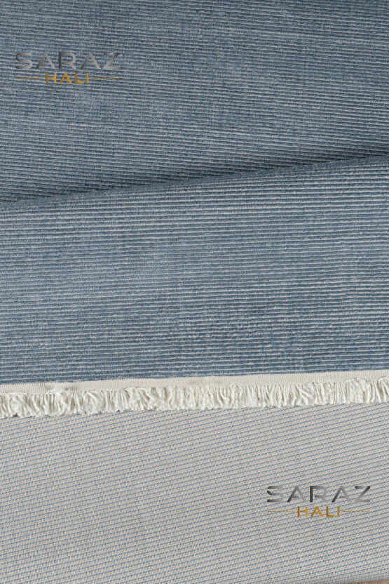 Parma Düz Mavi Model Dokuma Halı Kilim Yolluk Salon Halısı Modern Dokuma