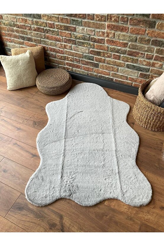 Tavşan Tüyü Post Peluş Ultra Yumuşak Post Puffy Gri