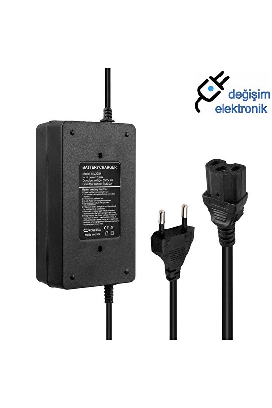 48 Volt 20 Amper C16 Erkek Uçlu Elektrikli Bisiklet Şarj Cihazı