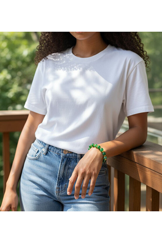 Yeşil Akik Doğaltaş Bileklik