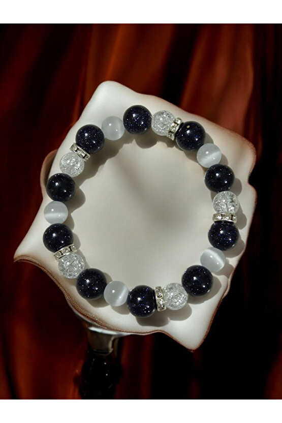 YILDIZ TAŞI (LACİVERT ) NECEF VE KEDİ GÖZÜ BİLEKLİK