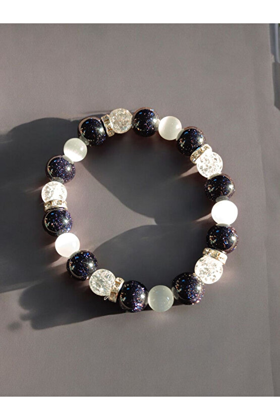 YILDIZ TAŞI (LACİVERT ) NECEF VE KEDİ GÖZÜ BİLEKLİK