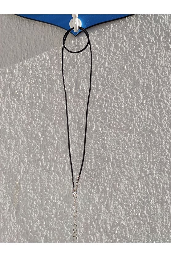 Siyah Yıldız Taşı -doğaltaş Pandül Kolye -çivi Model Doğaltaş Kolye