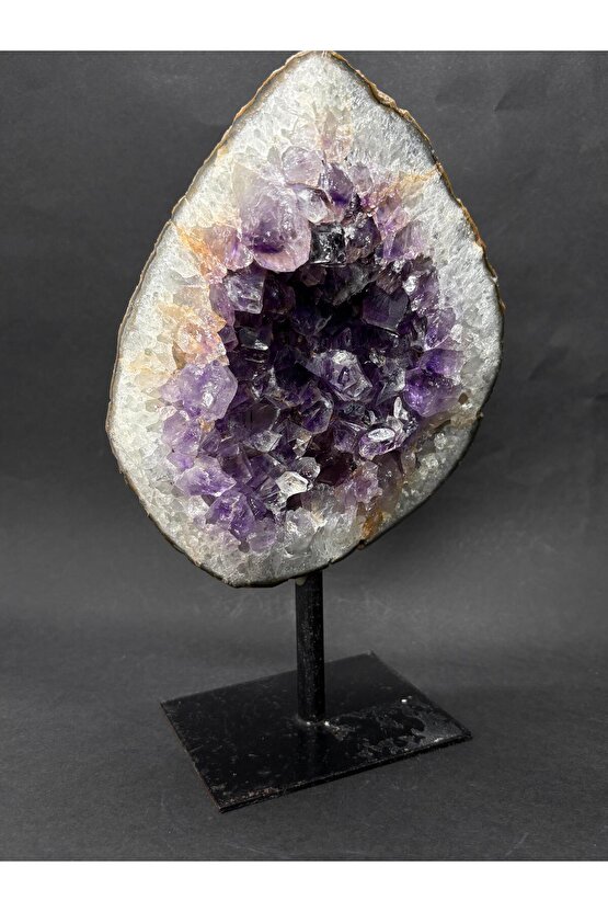 BREZİLYA AMETİST DOĞALTAŞ SİYAH DEMİR STANTLI