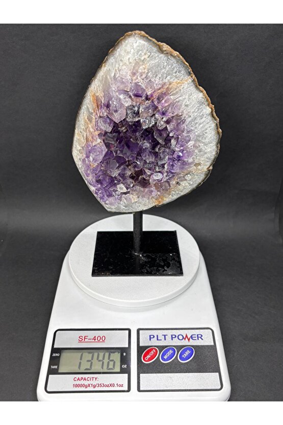 BREZİLYA AMETİST DOĞALTAŞ SİYAH DEMİR STANTLI