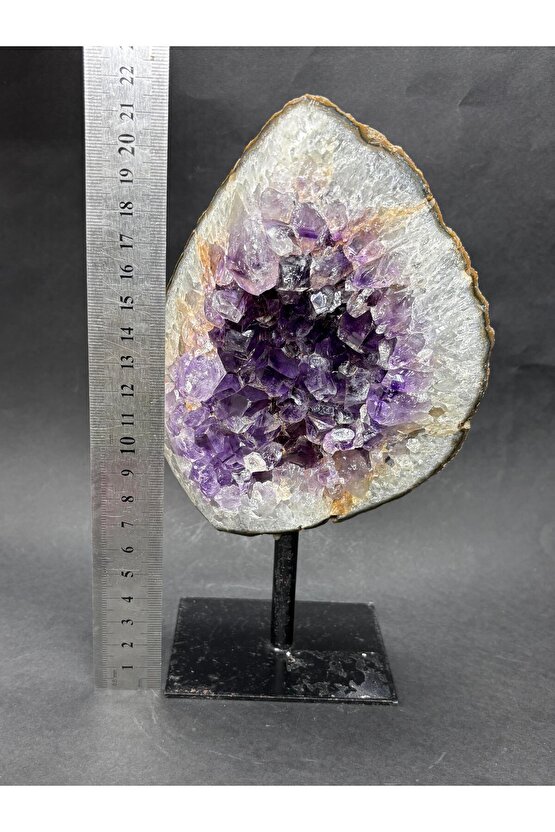 BREZİLYA AMETİST DOĞALTAŞ SİYAH DEMİR STANTLI