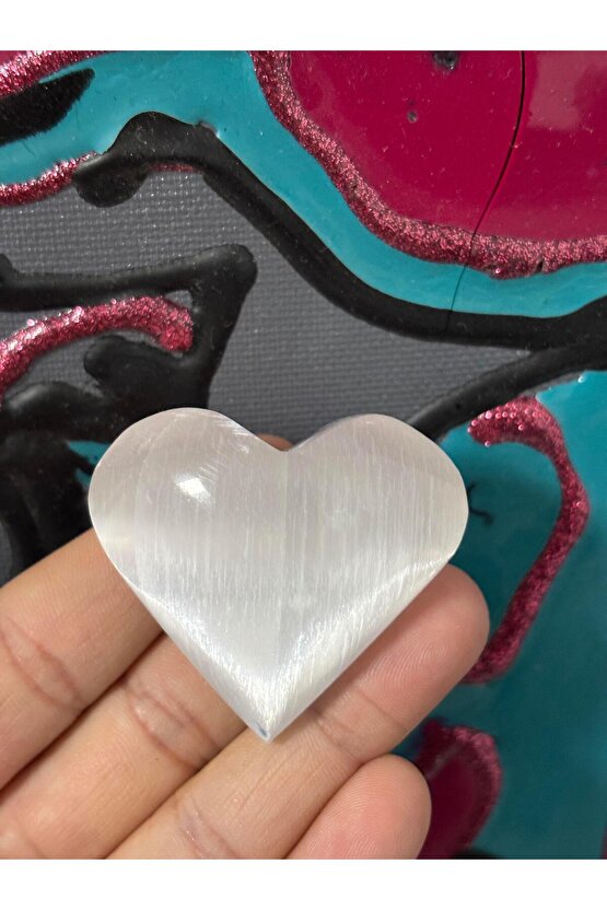 SELENİT KALP DOĞALTAŞ 1 ADET