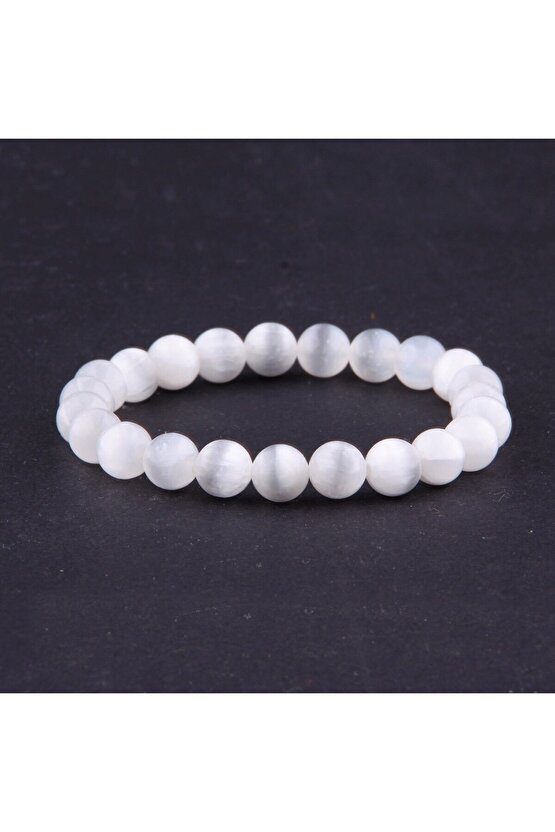 Selenit Doğal Taş Bileklik 8 mm