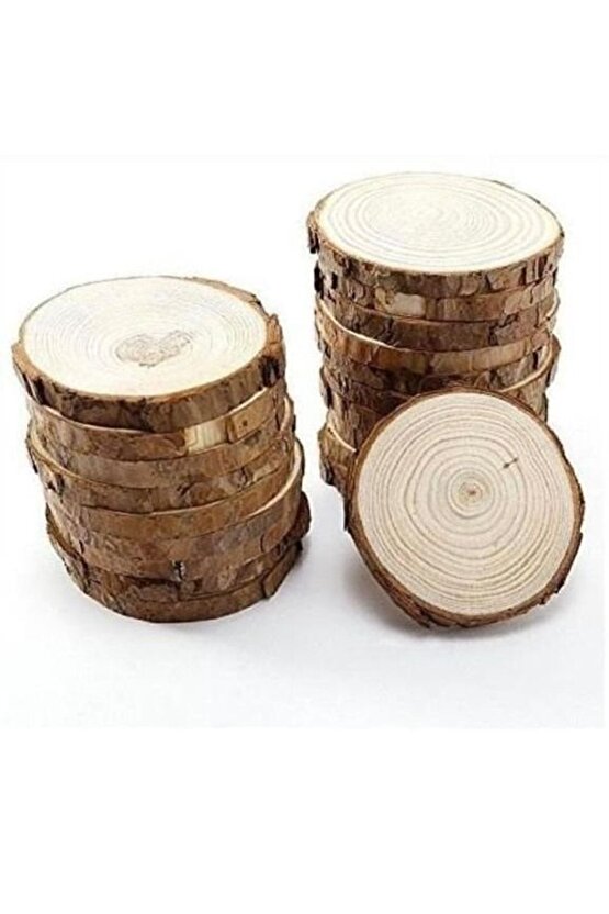 Ahşap Dilim Kütük Bardak Altlığı Stand 5li