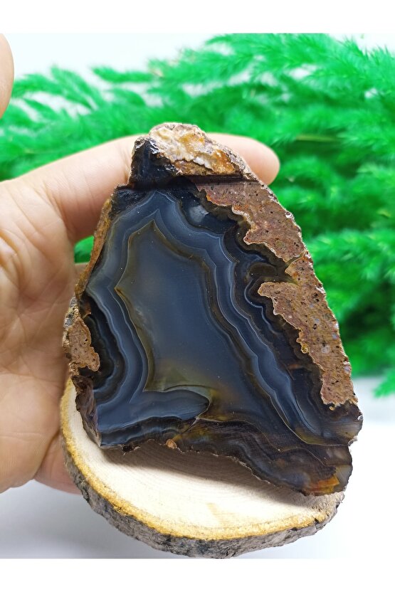 Madagaskar Akik Taşı Standlı Doğal Taş (sertifikalı)