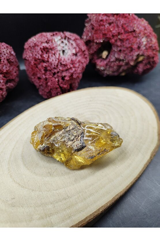 Kehribar Ham Doğal Taş Kaya Sertifikalı